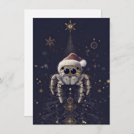 Unique Jumping Spider Christmas Cards Feestdagenkaart (Voorkant / Achterkant)