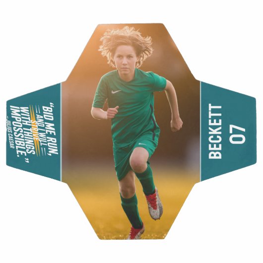 Unique Keepsake Motivatie quote Modern Blauwgroen Voetbal (Enkel)