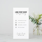 Unique Long Story Short Bookmark Save the Date (Staand voorkant)