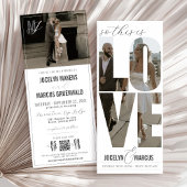 Unique Love Photo Typography Modern 4x9 Wedding Kaart