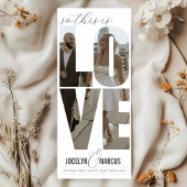 Unique Love Photo Typography Modern 4x9 Wedding Kaart