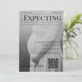 Unique Magazine Style Redactionele Foto Baby showe Kaart (Staand voorkant)