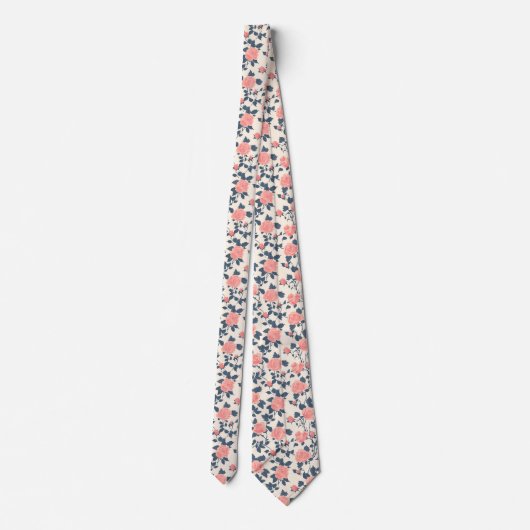 Unique Mens Accessories Rose Floral Stropdas (Achterkant)