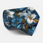 Unique Mens Fashion Lilies Flower Stropdas (Opgerold)