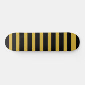Unique Metallic Gold Black Striped Skateboard (Horizontaal)