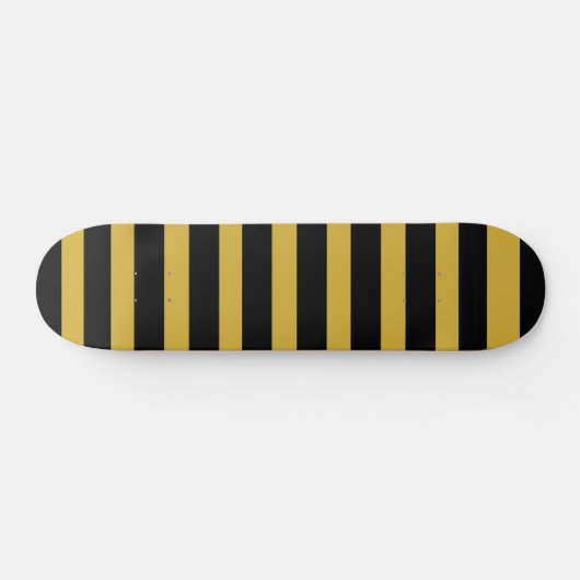 Unique Metallic Gold Black Striped Skateboard (Horizontaal)