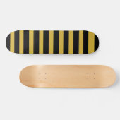 Unique Metallic Gold Black Striped Skateboard (Horizontaal)