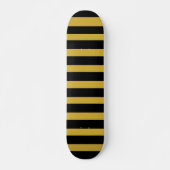 Unique Metallic Gold Black Striped Skateboard (Voorkant)