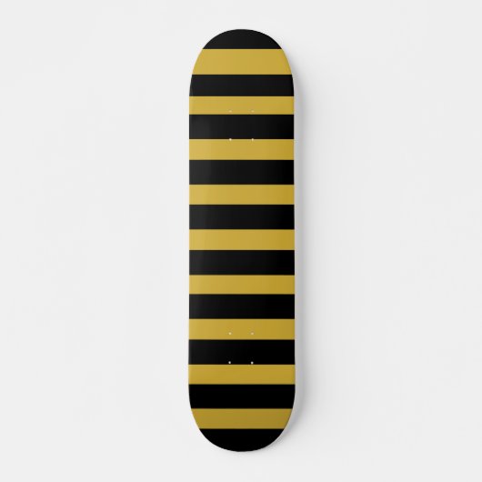 Unique Metallic Gold Black Striped Skateboard (Voorkant)