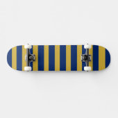 Unique Metallic Gold Navy Striped Skateboard (Horizontaal)