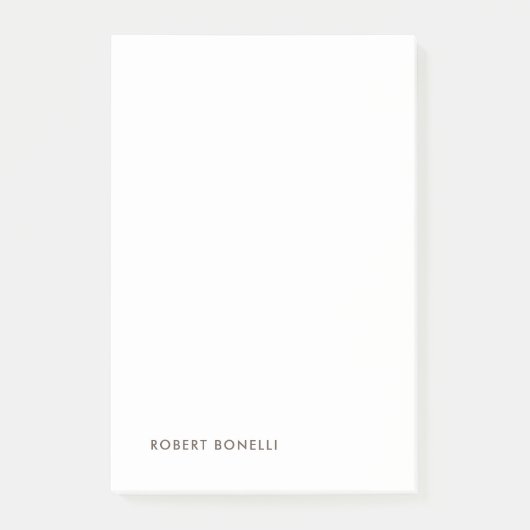 Unique Modern Black White Your Name Minimalist Post-it® Notes (Voorkant)