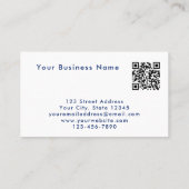 Unique Modern Blue Photo QR Code Tech Professional Visitekaartje (Achterkant)