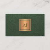 Unique modern bold monogram QR code gold green Visitekaartje (Voorkant)