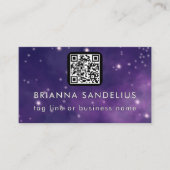 Unique Modern Cool Nebula QR Code Custom Visitekaartje (Voorkant)