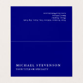 Unique Modern Navy Blue Minimalist Plain Visitekaartje (Buitenkant ongevouwen)