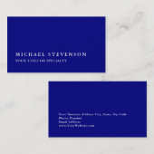 Unique Modern Navy Blue Minimalist Plain Visitekaartje (Voorkant / Achterkant)