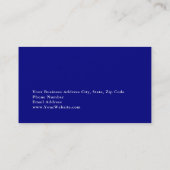 Unique Modern Navy Blue Minimalist Plain Visitekaartje (Achterkant)