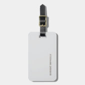 Unique Modern Plain Your Name Minimalist Bagagelabel (Voorkant verticaal)