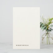 Unique Modern Plain Your Name Minimalist Briefpapier (Staand voorkant)