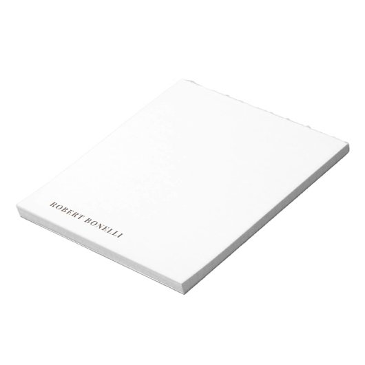 Unique Modern Plain Your Name Minimalist Notitieblok (Linkerzijde)