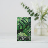 Unique Monstera laat botanische Planten fotografer Visitekaartje (Staand voorkant)