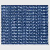 Unique Navy Blue Classical Handwriting Plain Cadeaupapier (Vlak)