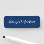 Unique Navy Blue Classical Handwriting Plain Naamplaatje (In situ)