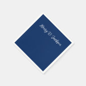 Unique Navy Blue Classical Handwriting Plain Servet (Hoek)