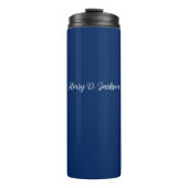 Unique Navy Blue Classical Handwriting Plain Thermosbeker (Voorkant)