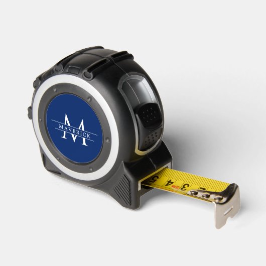 Unique Navy Tape Measure Featuring Modern Monogram Rolmaat (Hoek)