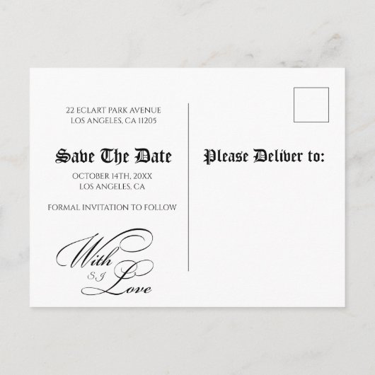 Unique Newspaper Classic Save The Date Aankondigingskaart (Achterkant)