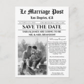 Unique Newspaper Classic Save The Date Aankondigingskaart (Voorkant)