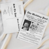 Unique Newspaper Funny Kids Save the Date Wedding Briefkaart