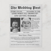 Unique Newspaper Funny Kids Save the Date Wedding  Briefkaart (Voorkant)