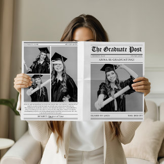 Unique Newspaper Graduation 4 Photo Collage 2026  Kaart