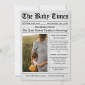 Unique Newspaper Photo Aesthetic Baby Shower Kaart (Voorkant)