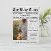 Unique Newspaper Photo Aesthetic Baby Shower Kaart (Staand voorkant)