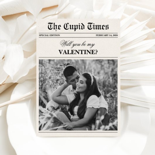 Unique Newspaper Photo Valentine's Day Card Feestdagenkaart