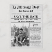 Unique  Newspaper wedding Announcement Postcard Aankondigingskaart (Voorkant)