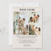 Unique Newspaper What A Year Photo Christmas Feestdagenkaart (Achterkant)