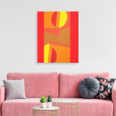 Unique Orange Abstract Pattern Art Print (Insitu (Woonkamer))