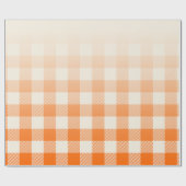 Unique Orange & Cream Peek-A-Boo Buffalo Plaid Cadeaupapier (Vlak)