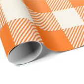 Unique Orange & Cream Peek-A-Boo Buffalo Plaid Cadeaupapier (Rol Hoek)