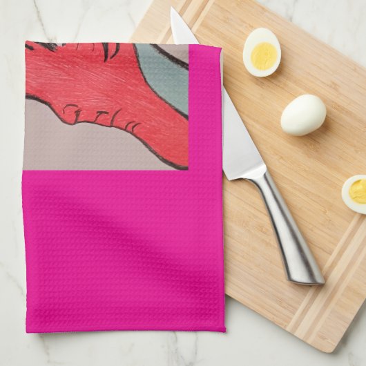 Unique Original Character Art Kitchen Towel Theedoek (Quarter Fold)