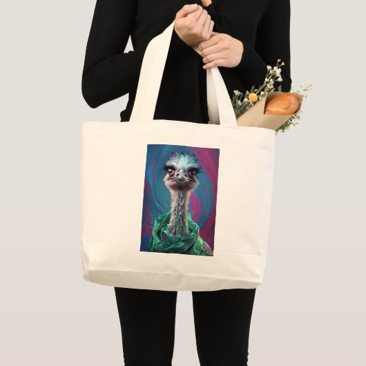 Unique Ostrich design Grote Tote Bag (Voorkant (product))
