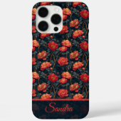 Unique Peonies Customizable Name Iphone Case (Achterkant)