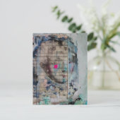 Unique person mixed media Collage pink star Briefkaart (Staand voorkant)