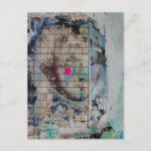 Unique person mixed media Collage pink star Briefkaart (Voorkant)