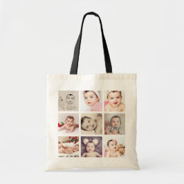 Unique Personalized 9 Photo 2 sided Tote Bag