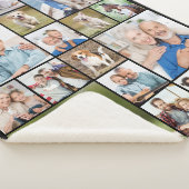 Unique Photo Collage Personalize Modern 18 Picture Sherpa Deken (3/4)
